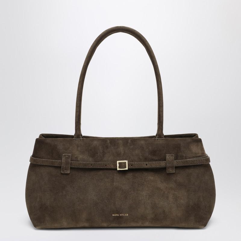 Manu Atelier Le Cambon East West Tobacco suede bag
