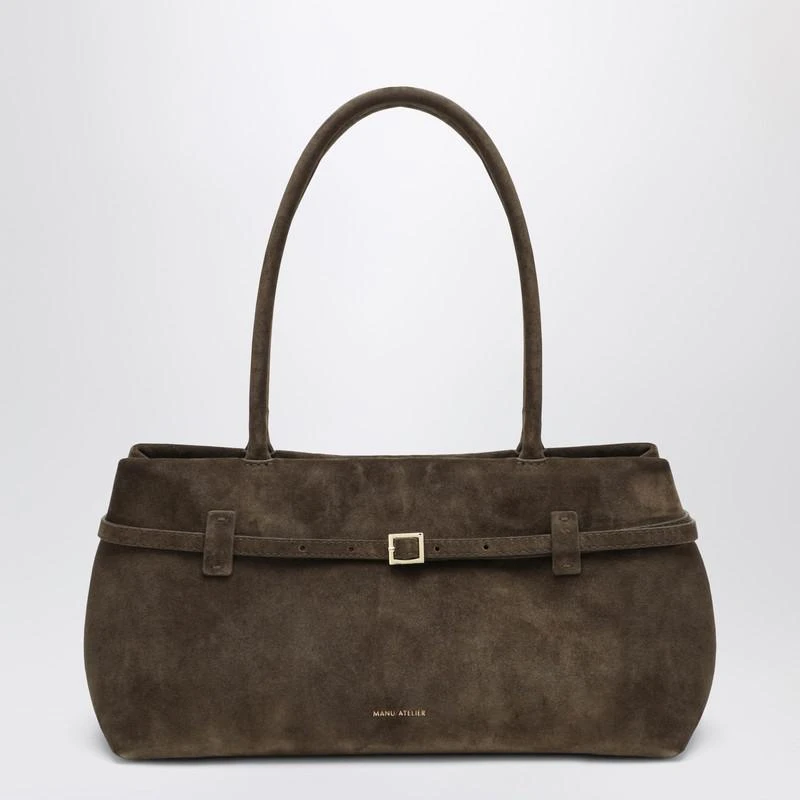 Manu Atelier Le Cambon East West Tobacco suede bag 1