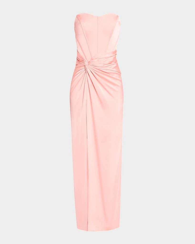 Liv Foster Aspen Strapless Side-Twist Bustier Gown 1