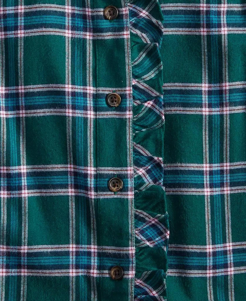 On 34th Women's Festive Plaid Ruffle-Neck Flannel Shirt, Created for Macy's 3