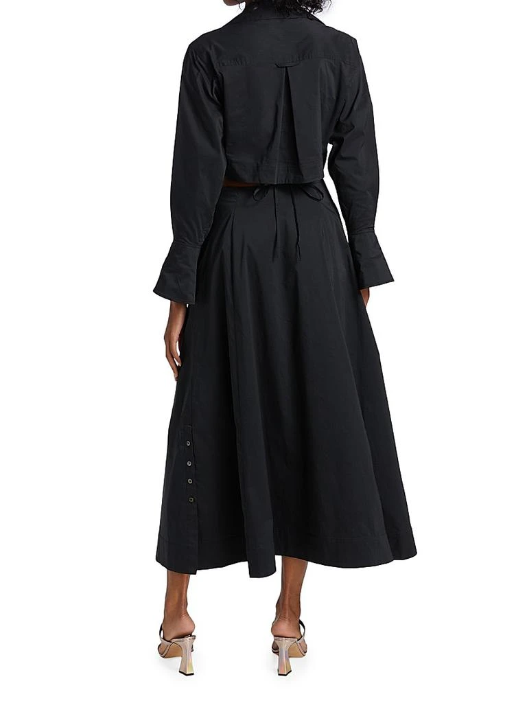 Jonathan Simkhai Alex Pleated Poplin Cut-Out Maxi Shirtdress 5