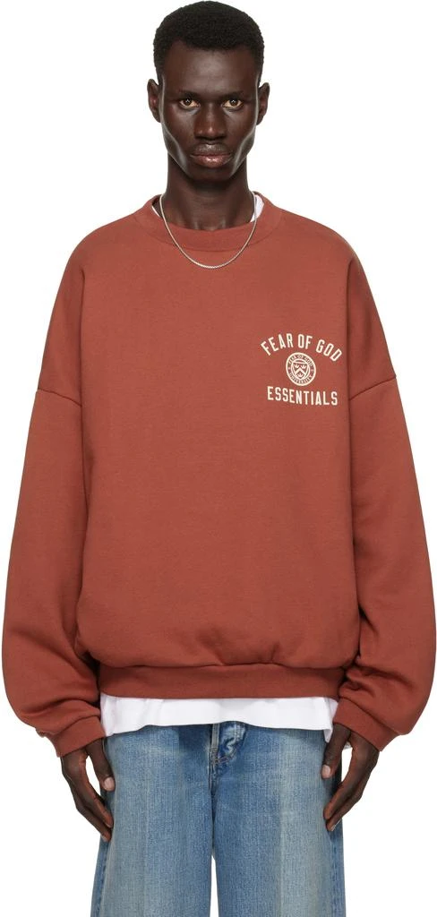 Essentials Red Fleece Crewneck Sweatshirt 1