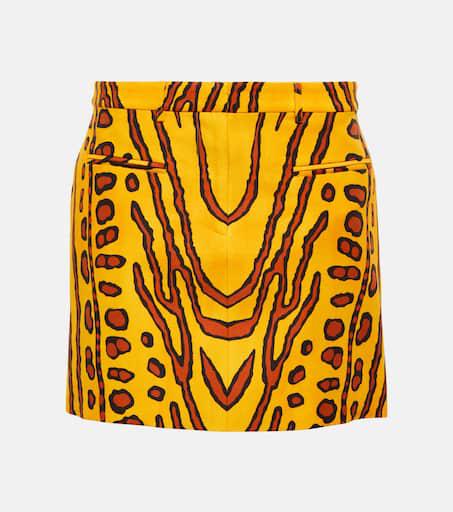 Altuzarra Zola printed linen-blend miniskirt