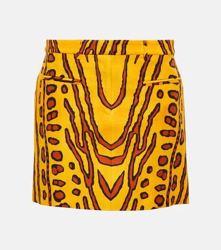 Altuzarra Zola printed linen-blend miniskirt 1