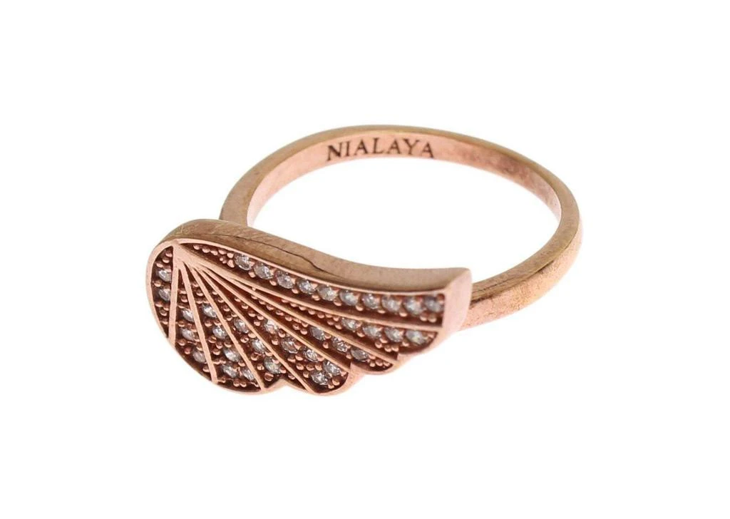 Nialaya Nialaya Pink Gold 925 Silver Womens Clear CZ Ring 4