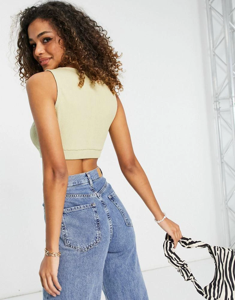 NA-KD NA-KD x Jasmin Azazim co-ord knitted cropped singlet in beige 2