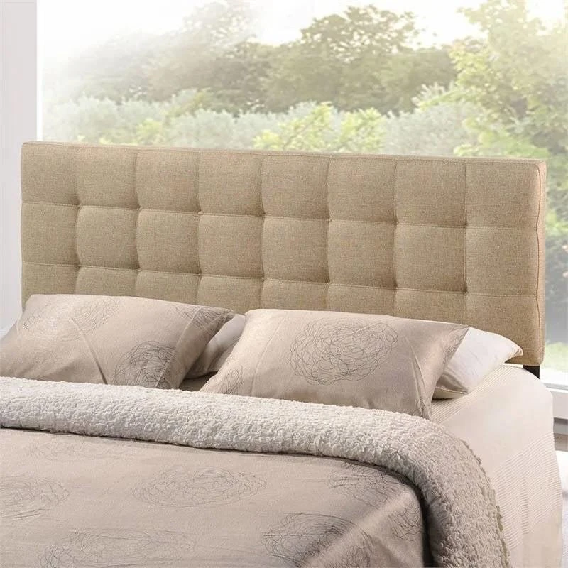 QuikFurn Full size Modern Beige Tan Taupe Fabric Tufted Upholstered Headboard 2