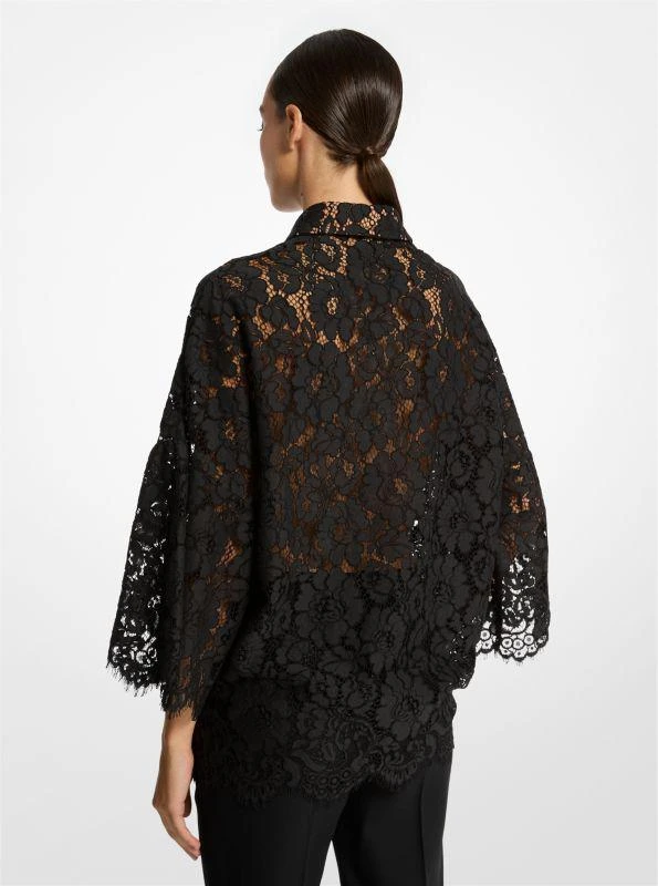 Michael Kors Cotton Blend Floral Lace Shirt 2