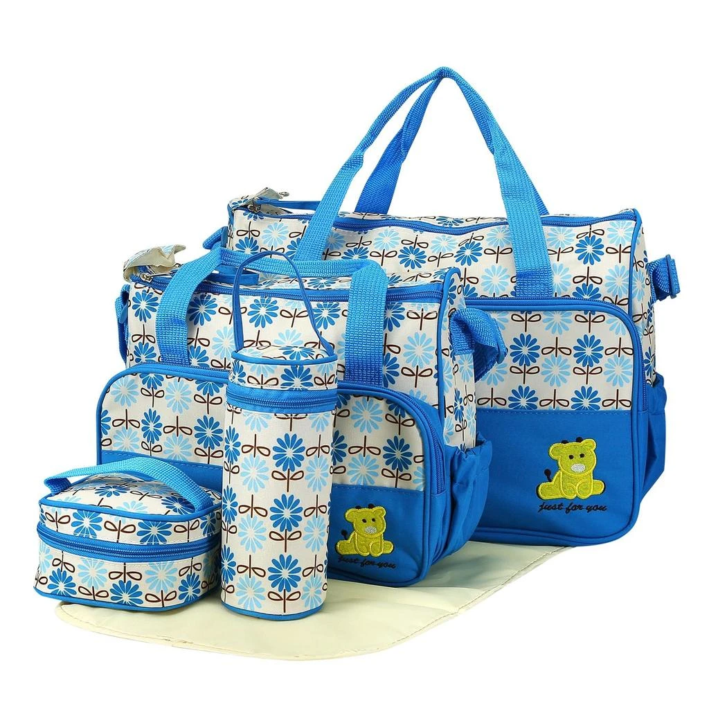 Global Bazaar 5PCS Baby Nappy Diaper Bags Set with Changing Pad 1