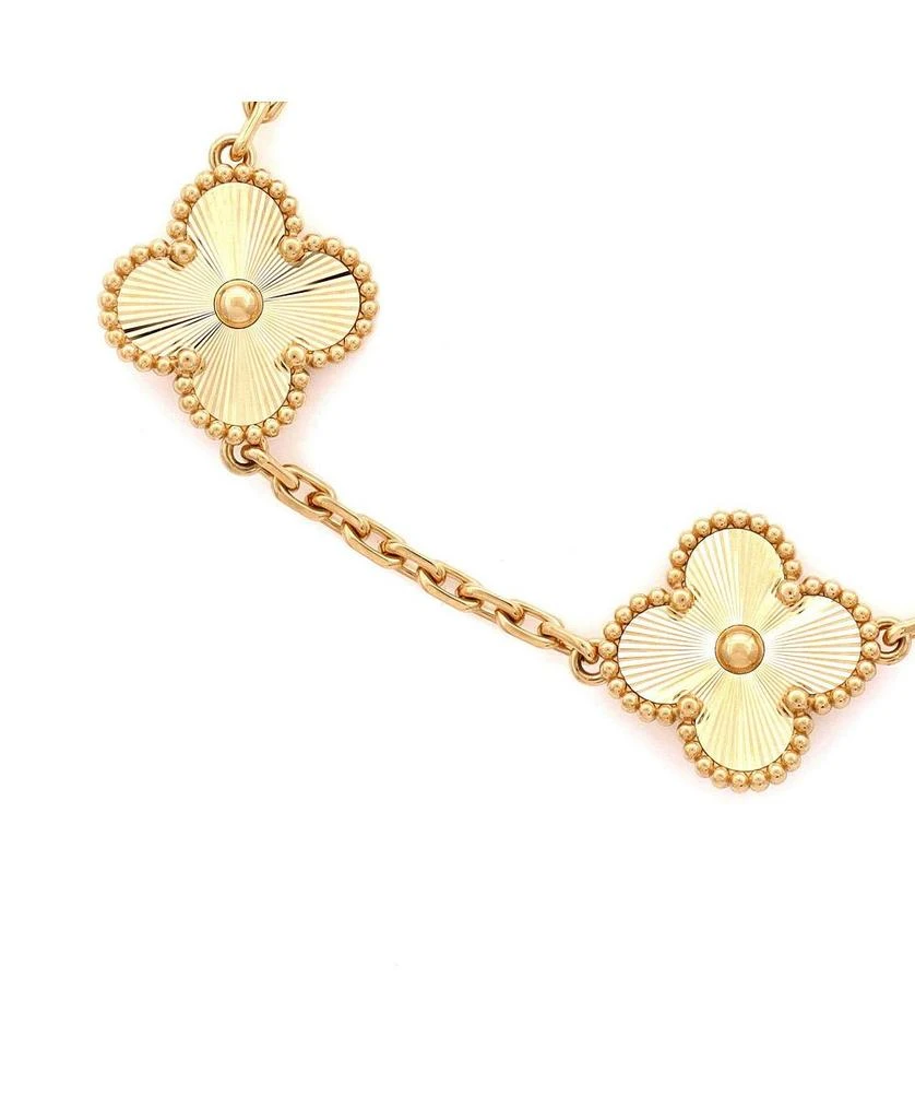 Pre-Owned Van Cleef 
Arpels Vintage-like Alhambra 5 Motifs Bracelet Guilloche 18K Gold 2