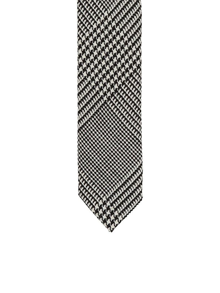Balmain Cravite Houndstooth Wool-Blend Fine Tie