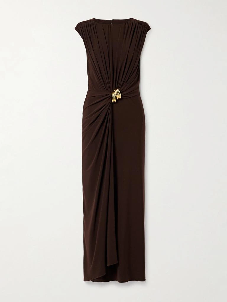 Brandon Maxwell The Serena 带缀饰缩褶弹力平纹布礼服  - US10 1