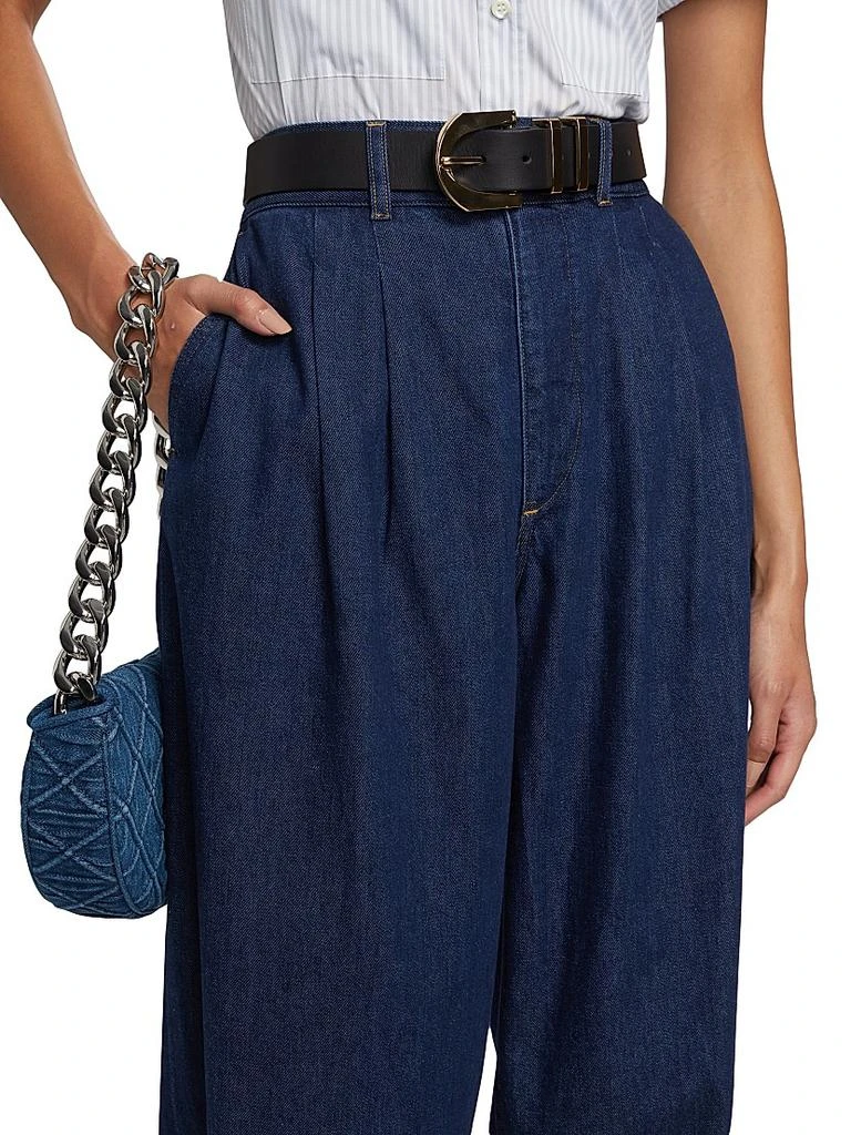 FRAME The Tapered Pleated Denim Trousers 6