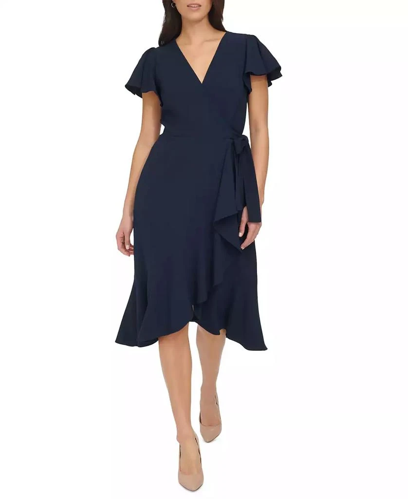 Tommy Hilfiger Women's Flutter-Sleeve Ruffle-Hem Dress 6