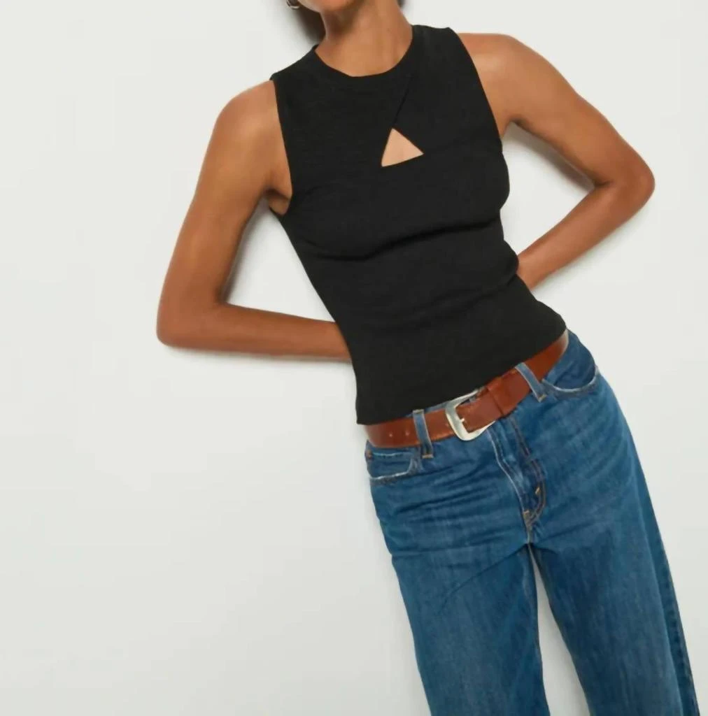 Nation LTD Ellie Keyhole Tank Top In Jet Black 1
