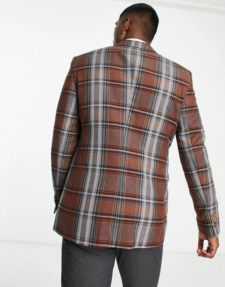 Topman Topman suit jacket in grey check 4