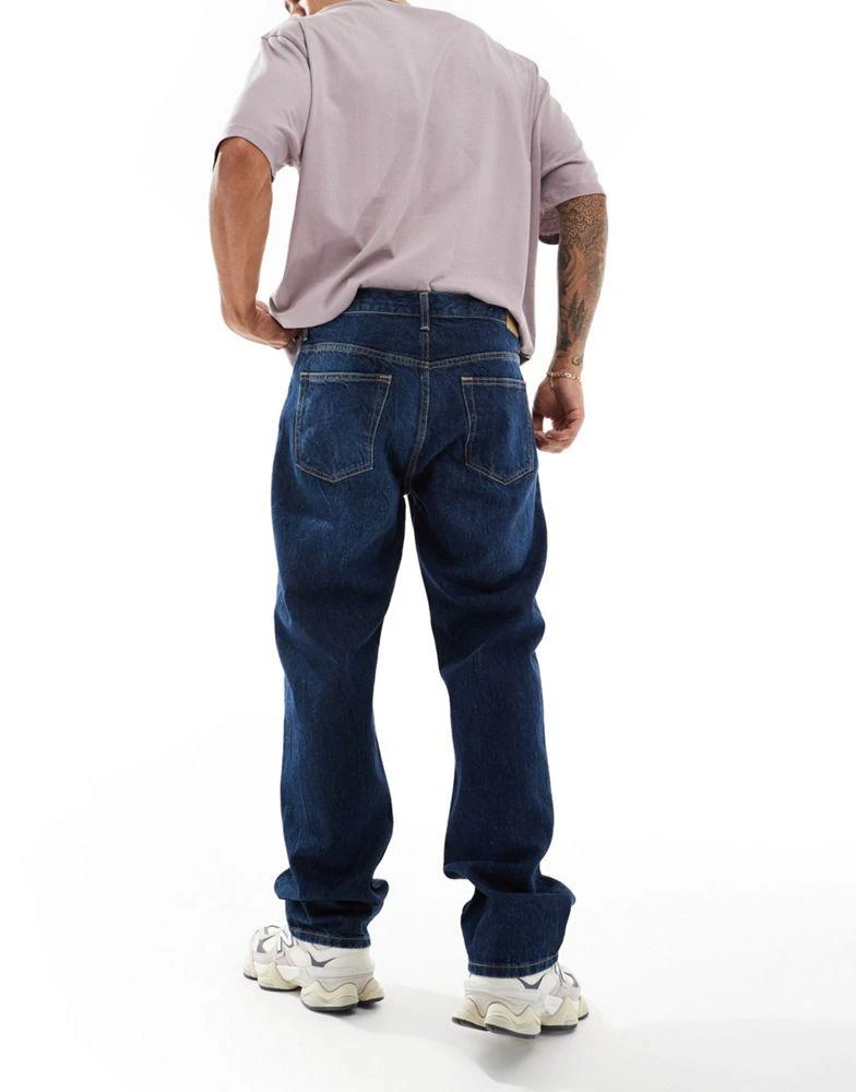 Weekday Weekday Space relaxed fit straight leg jeans in 90's blue 2