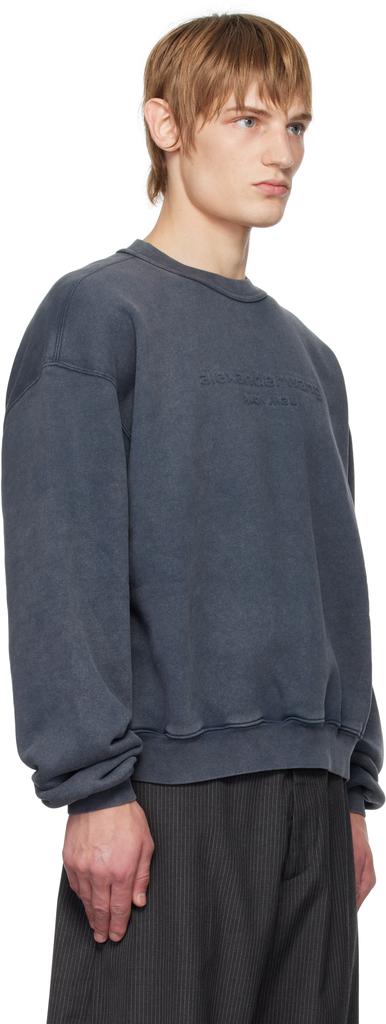 alexanderwang ダークグレー スウェット M alexanderwang (アレキサンダーワン) ワンポイント クルーネック