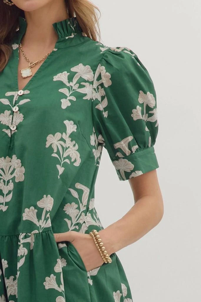 green emerald velvet dress Entro Spring Fresh Floral Dress – The Clothing Loft Boutique