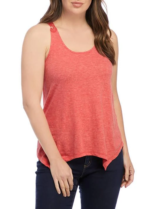 American Rag Rag Womens Crochet Back Shark Bite Tank 1
