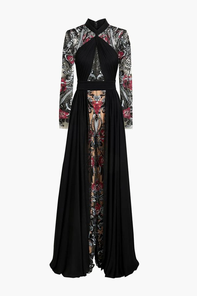 Zuhair Murad Embroidered silk-blend chiffon and tulle gown 1