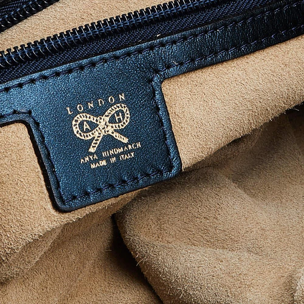 Anya Hindmarch Anya Hindmarch Metallic Blue Python Hector Tote 8