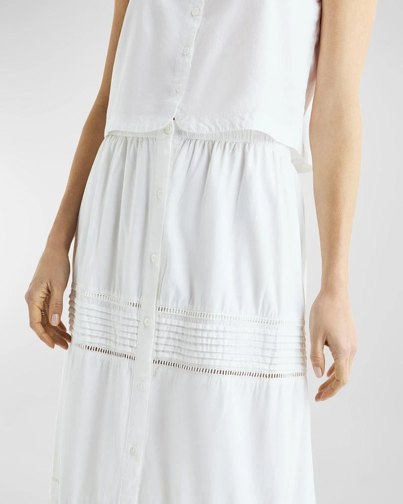 Splendid Callan Cotton Viscose Crochet-Trim Midi Skirt 3