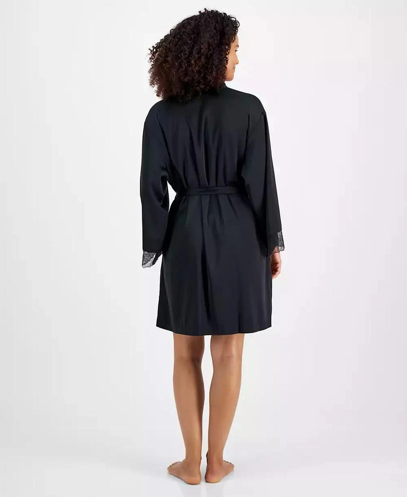 INC International Women's Lace-Trim Stretch Satin Robe, Created for Macy's 2