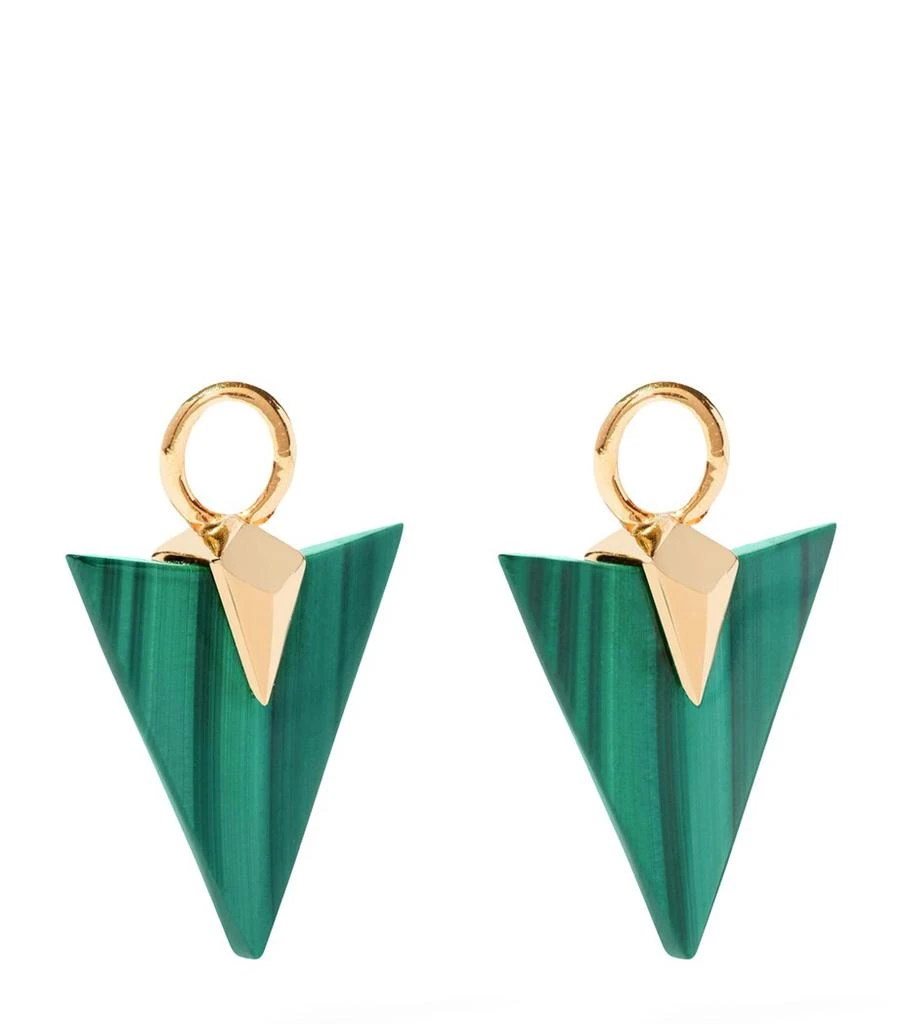 Annoushka Yellow Gold and Malachite Flight Arrow Earring Drops 2