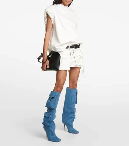 The Attico Sienna Tube denim knee-high boots 2