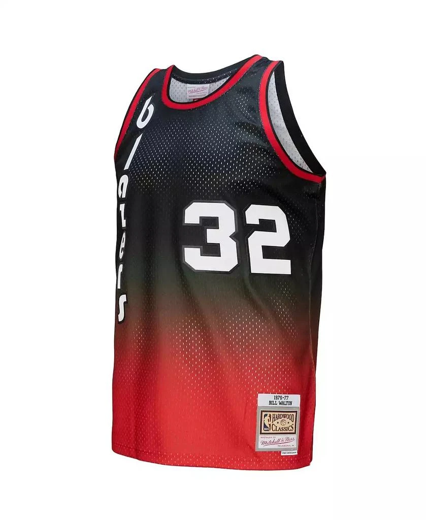 Mitchell 
Ness Men
s Bill Walton Red, Black Portland Trail Blazers 1976/77 Hardwood Classics Fadeaway Swingman Player Jersey 2