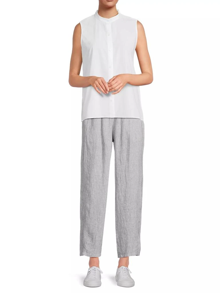 Eileen Fisher Cotton Band-Collar Sleeveless Top 2