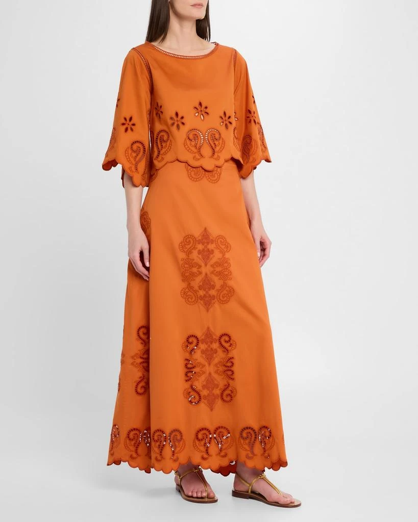 FIGUE Poppy Embroidered Maxi Skirt 2
