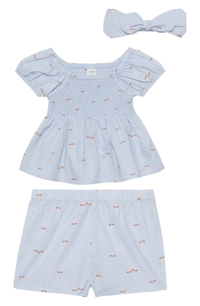 PL Baby by Petit Lem Flower Tunic, Shorts & Headband Set 1