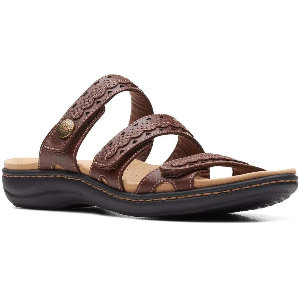 Clarks Laurieann Bella Womens Leather Cushioned Footbed Slide Sandals 1