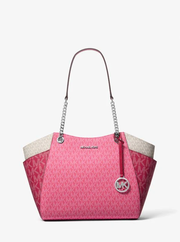 Michael Kors Jet Set Large Color-Block Signature Logo Shoulder Bag 1