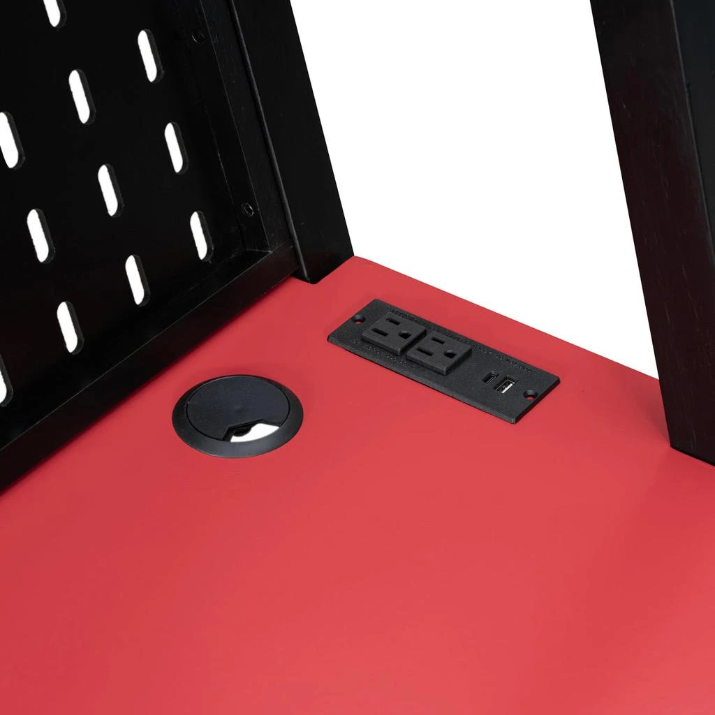 Streamdale Furniture Streamdale Full Size Bunk Bed with Two Gaming Desks
USB Ports, Red 4