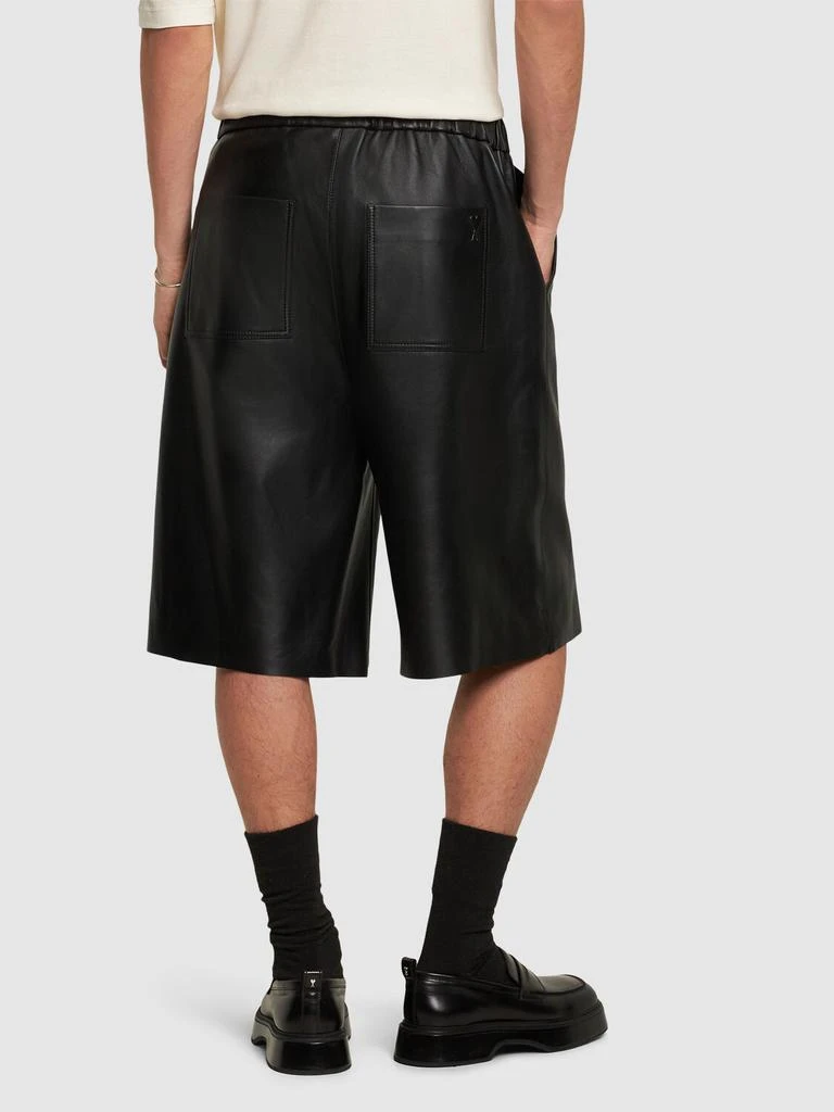 AMI PARIS Adc Leather Shorts 2