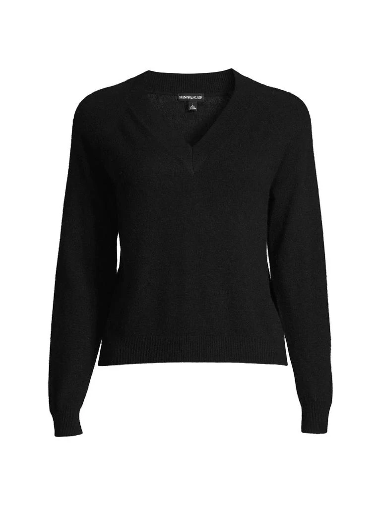 Minnie Rose V-Neck Cashmere Sweater 1