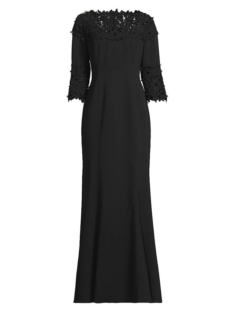 Shani Women's Embellished Crepe-Lace Boatneck Gown - Black - Size 2