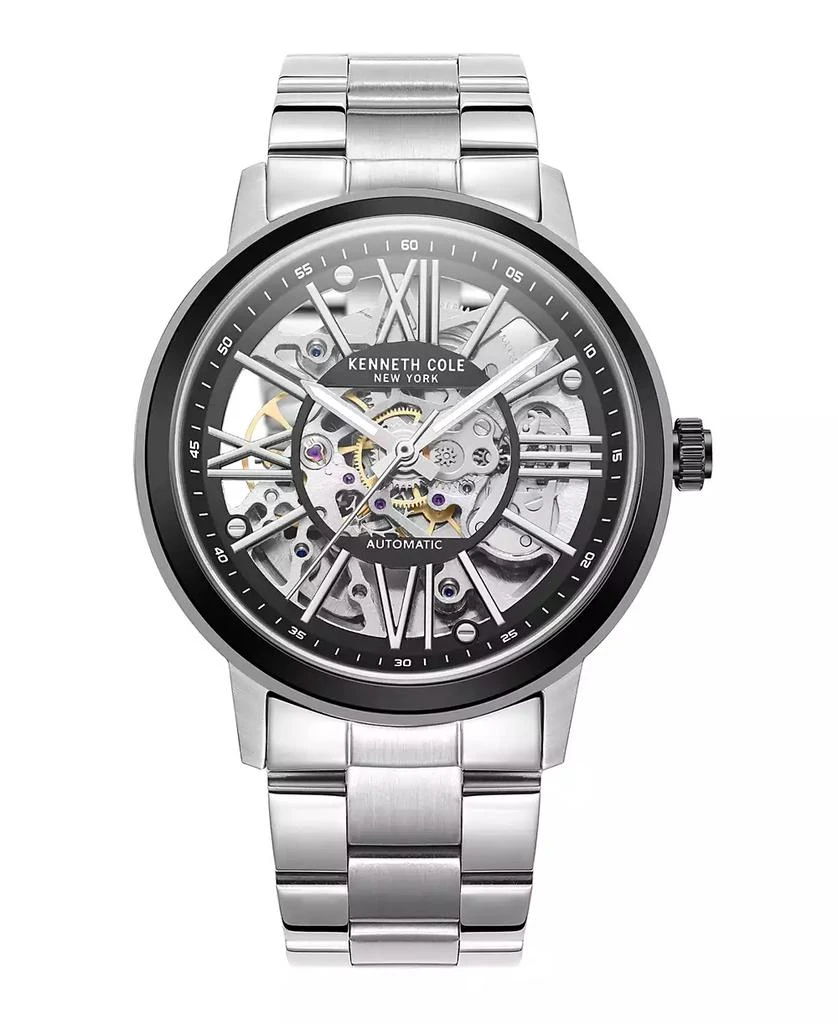 Kenneth Cole Men's Automatic Silver-Tone Stainless Steel Bracelet Watch 43mm 1