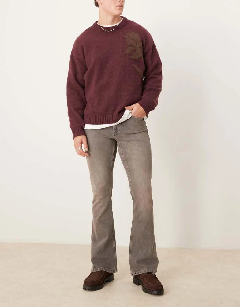 ASOS ASOS DESIGN stretch flare jeans in washed grey 1