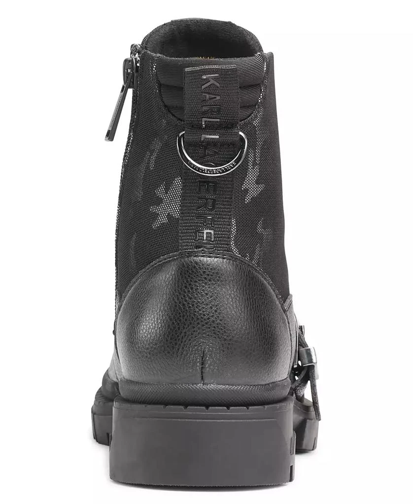 KARL LAGERFELD PARIS Karl Lagerfeld Men's Camo Front Logo Strap Buckle Lug Sole Boot 4