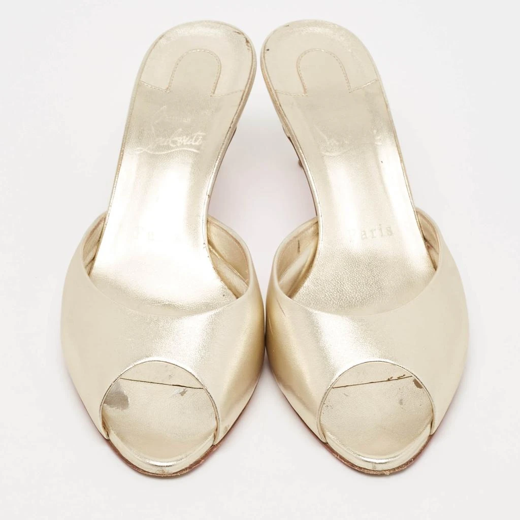 Christian Louboutin Christian Louboutin Metallic Gold Leather Me Dolly Slide Sandals Size 37.5 3
