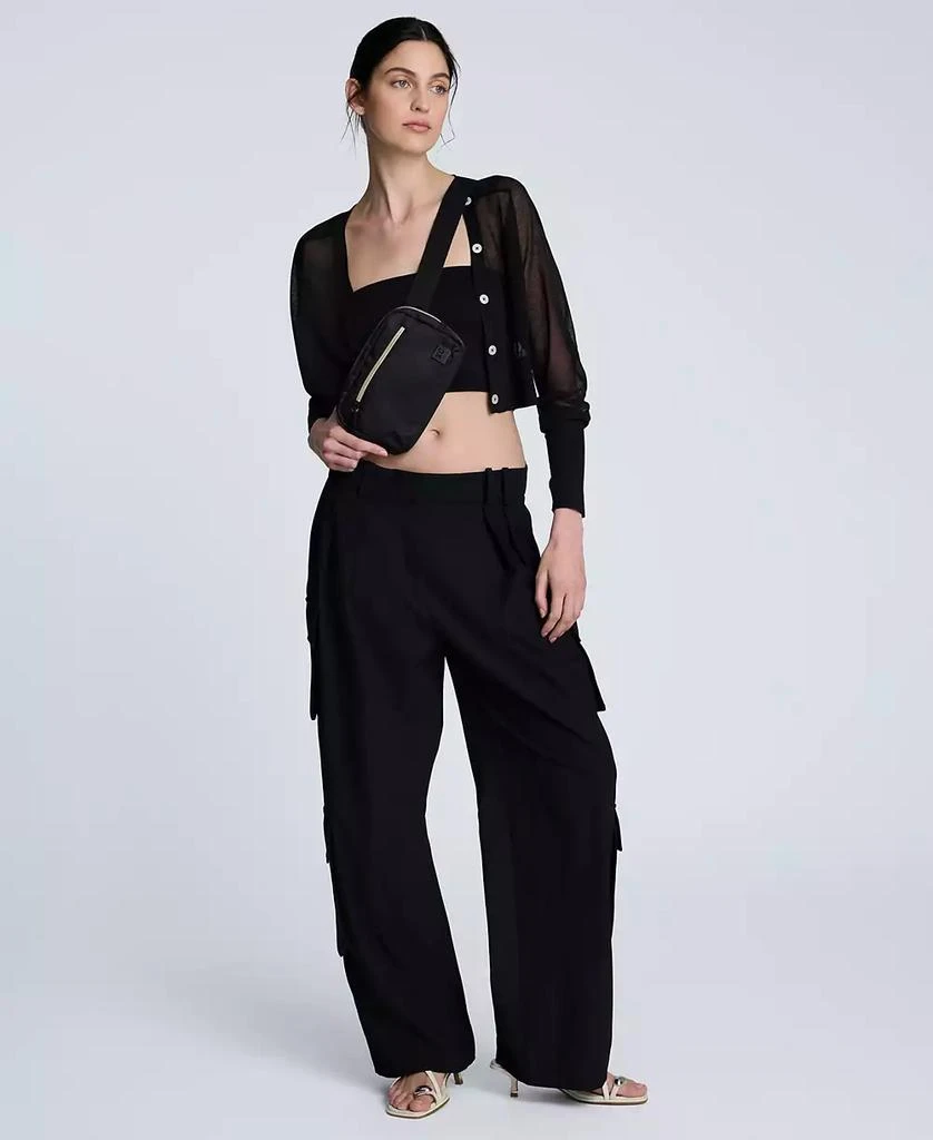 Kenneth Cole Women's Sheer Saddle-Shoulder Cropped Cardigan 6