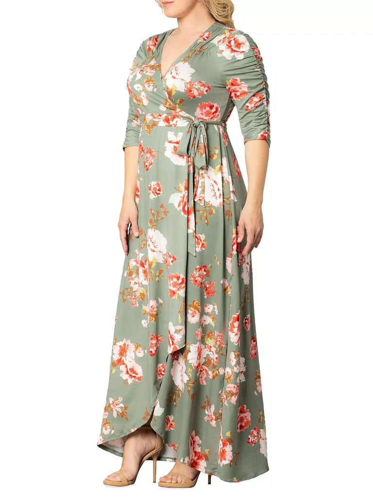 Kiyonna Meadow Dream Floral Wrap Maxi Dress 3