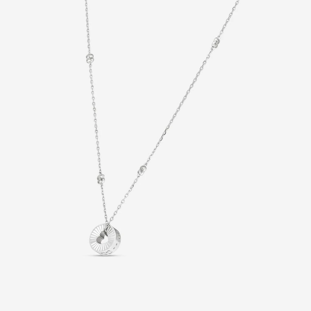 Gucci Gucci Icon 18K White Gold Round Heart Cut-Out Pendant Necklace YBB72937300200U-copy 2