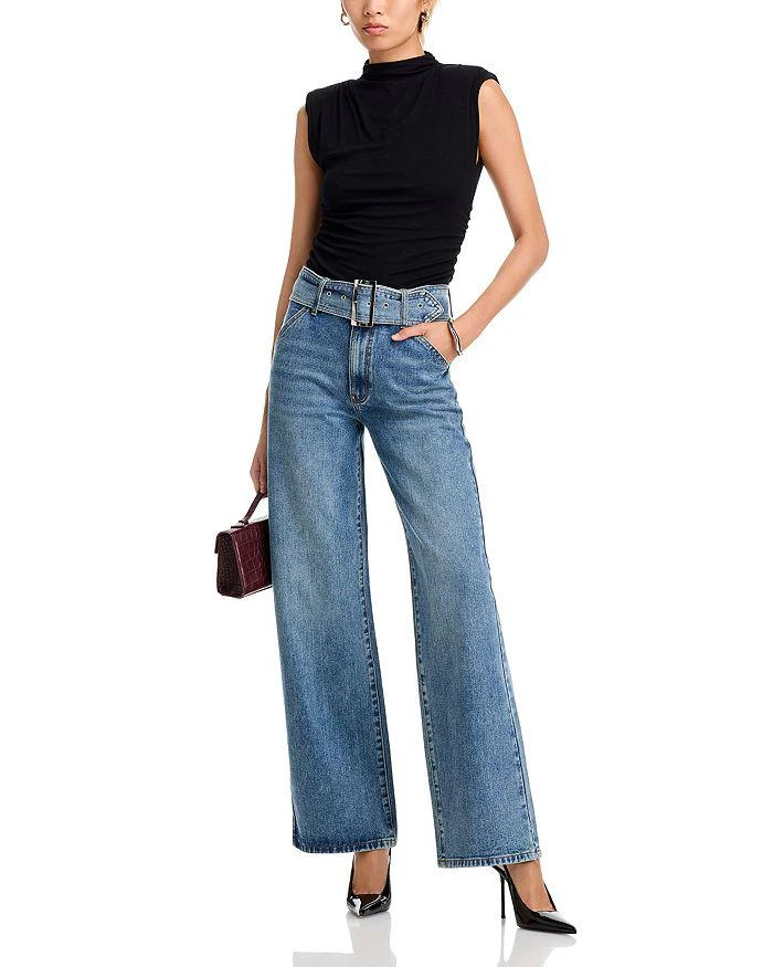Steve Madden Cove High Rise Belted Jeans in Orion Blue 2