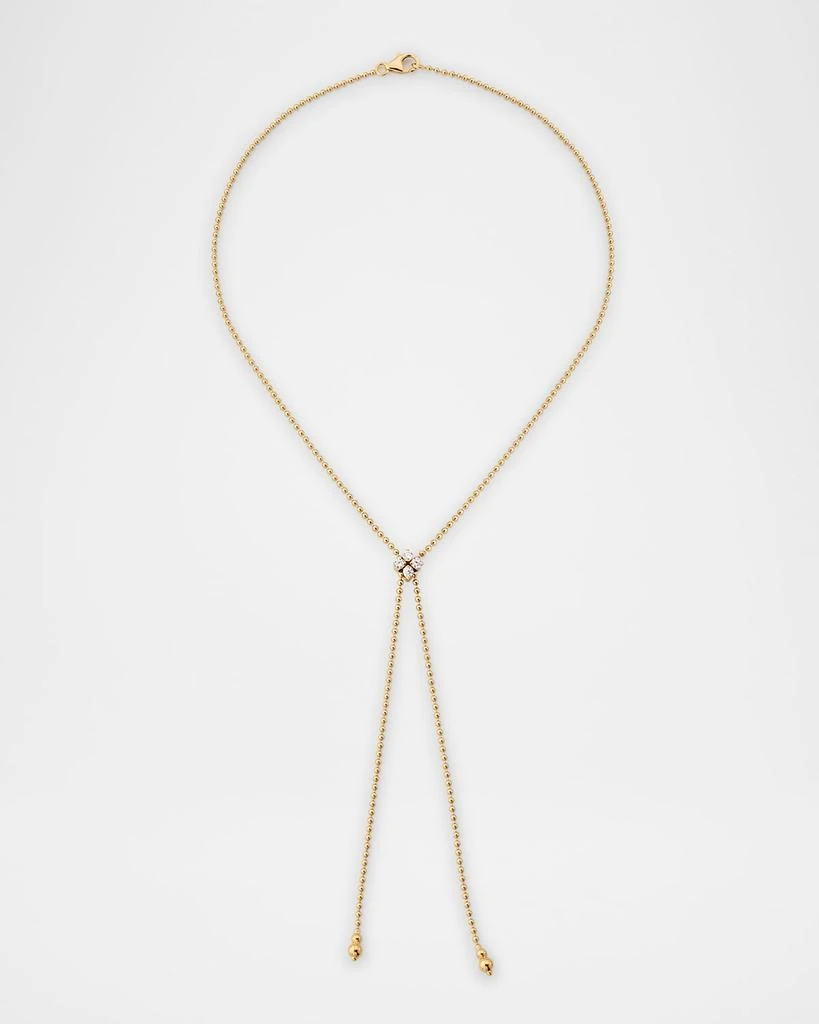Roberto Coin Love In Verona 18K Yellow Gold Diamond Flower Lariat Necklace 1