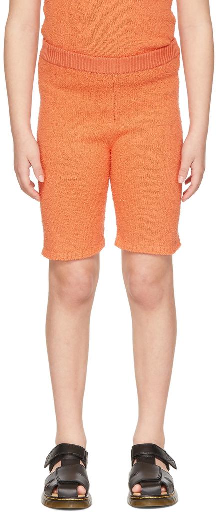 Misha 
Puff Kids Orange Bouclé Boardwalk Shorts